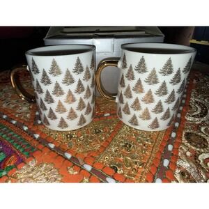 Centurion Collection Coffee Mugs Gold Christmas Tree Print Set Of 4 - Dillard's